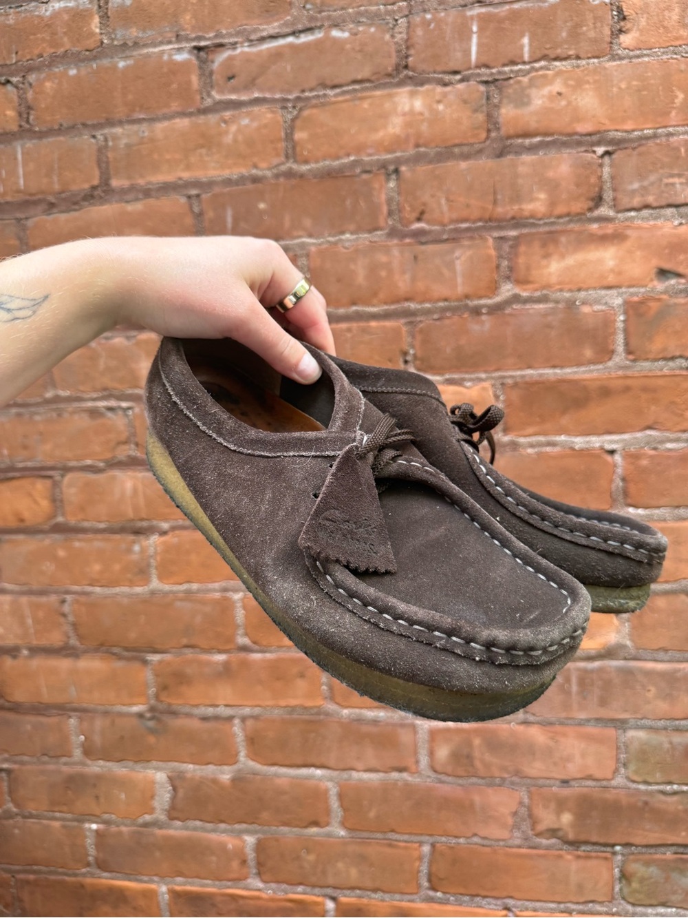 Clarks Originals Wallabee Dark Brown Suede Moccasin Shoes